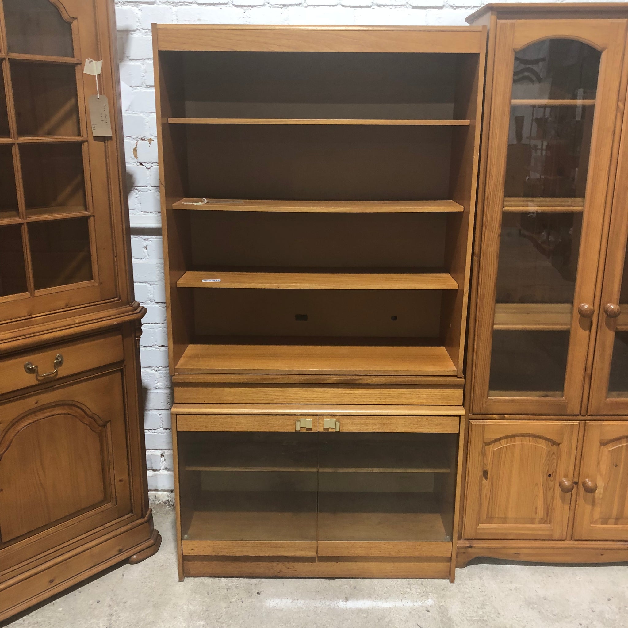Teak Veneer Bookshelf & Cabinet - GHC