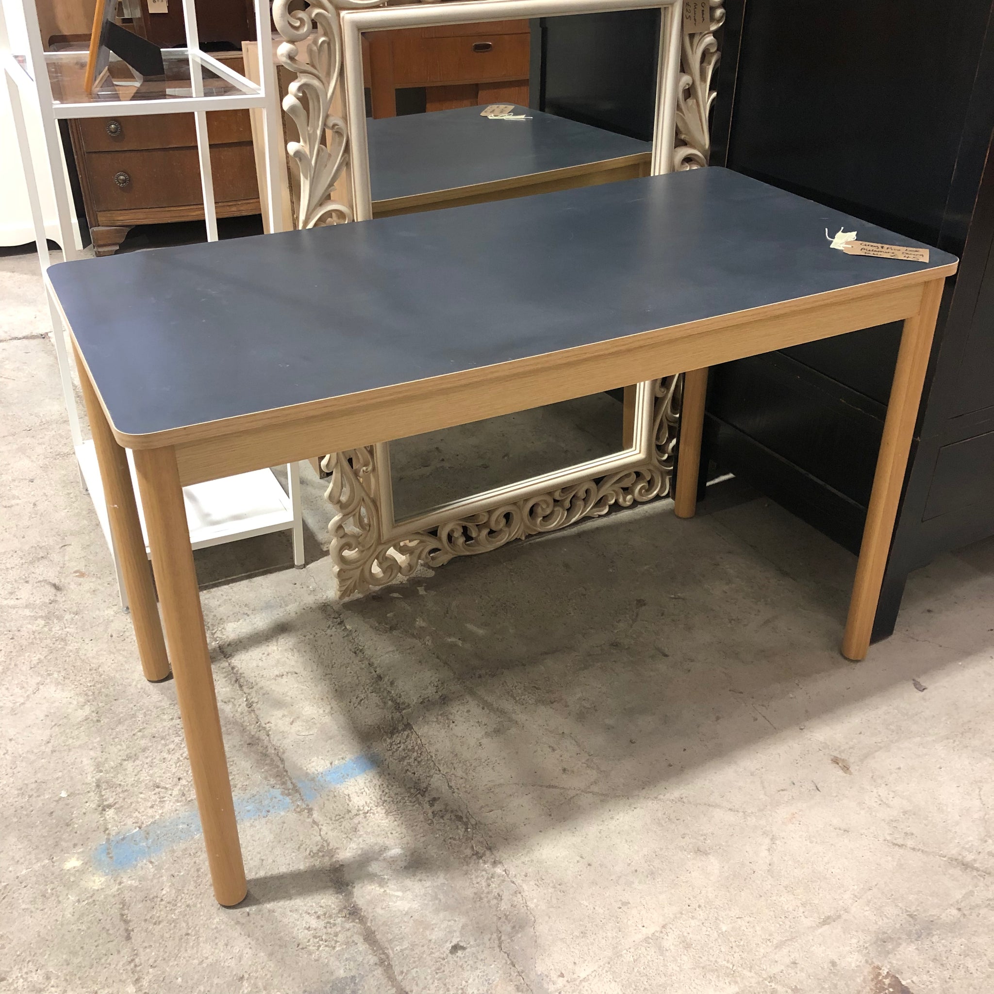 Grey and Pine Melamine Table