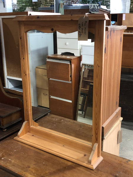 Pine Mirror with Shelf