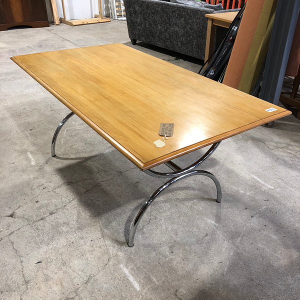 Handmade Wooden and Metal Dining Table