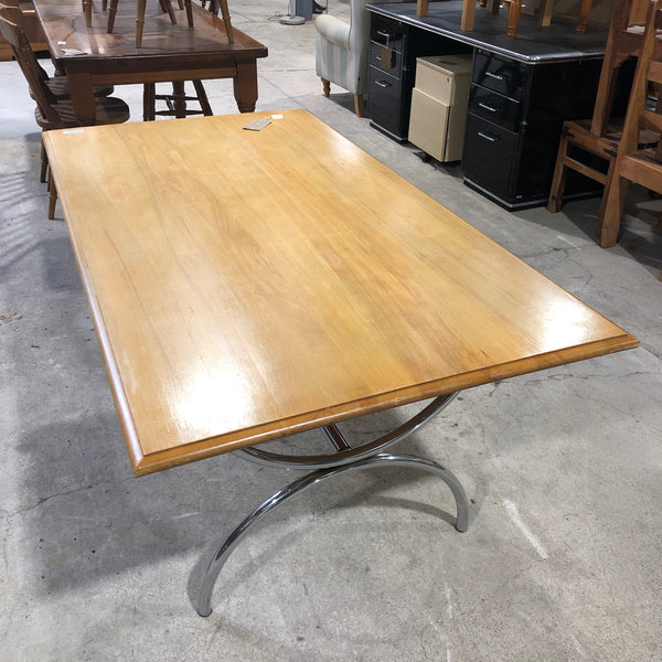 Handmade Wooden and Metal Dining Table
