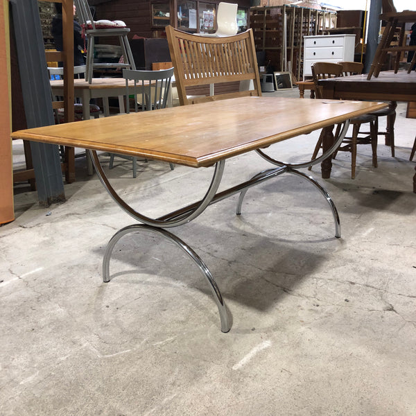 Handmade Wooden and Metal Dining Table