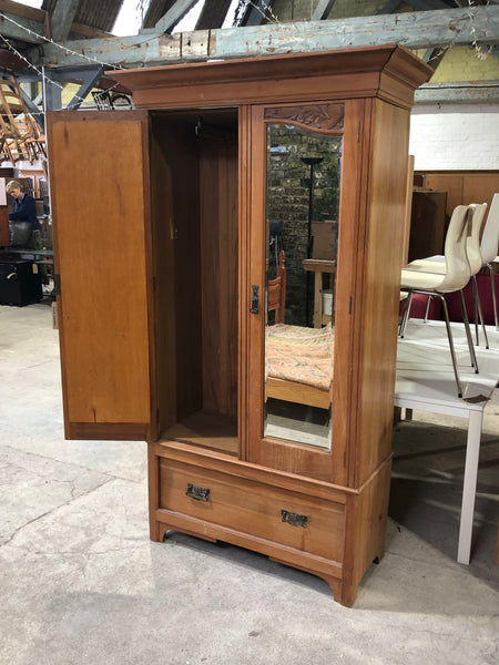 Edwardian Carved Wood Double Wardrobe