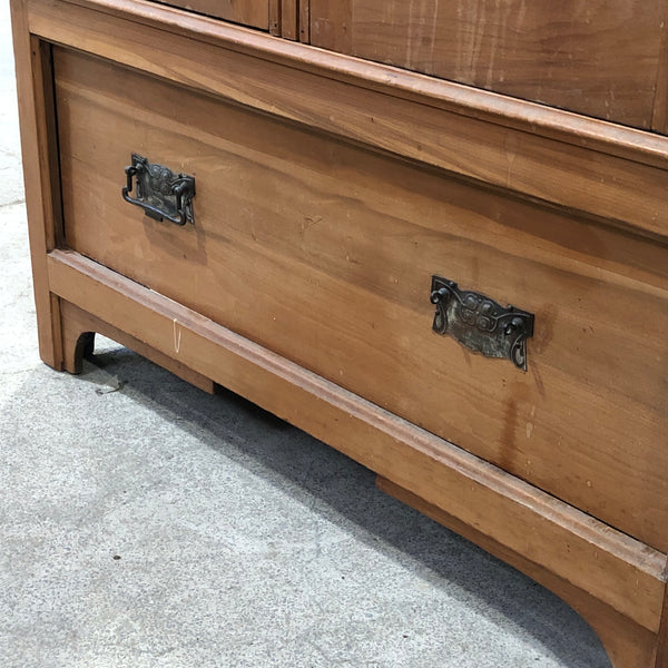 Edwardian Carved Wood Double Wardrobe
