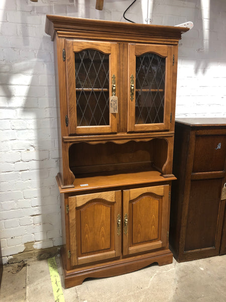 Veneer Dresser With Glass Cupboard