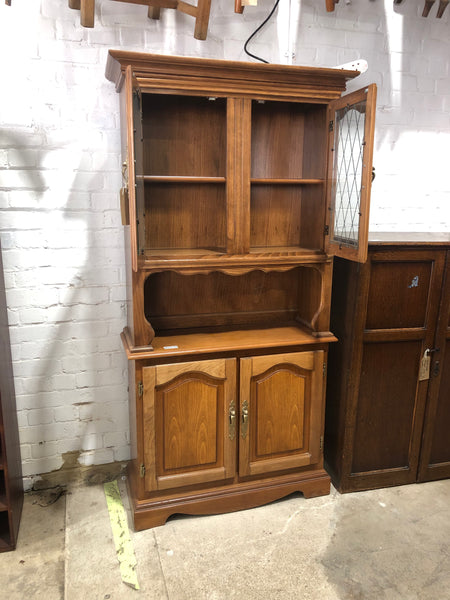 Veneer Dresser With Glass Cupboard
