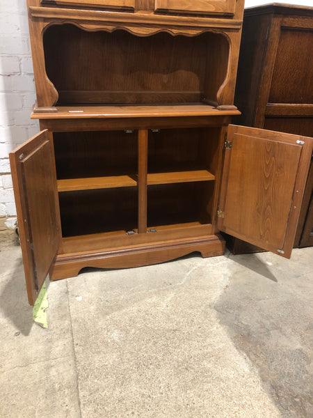 Veneer Dresser With Glass Cupboard