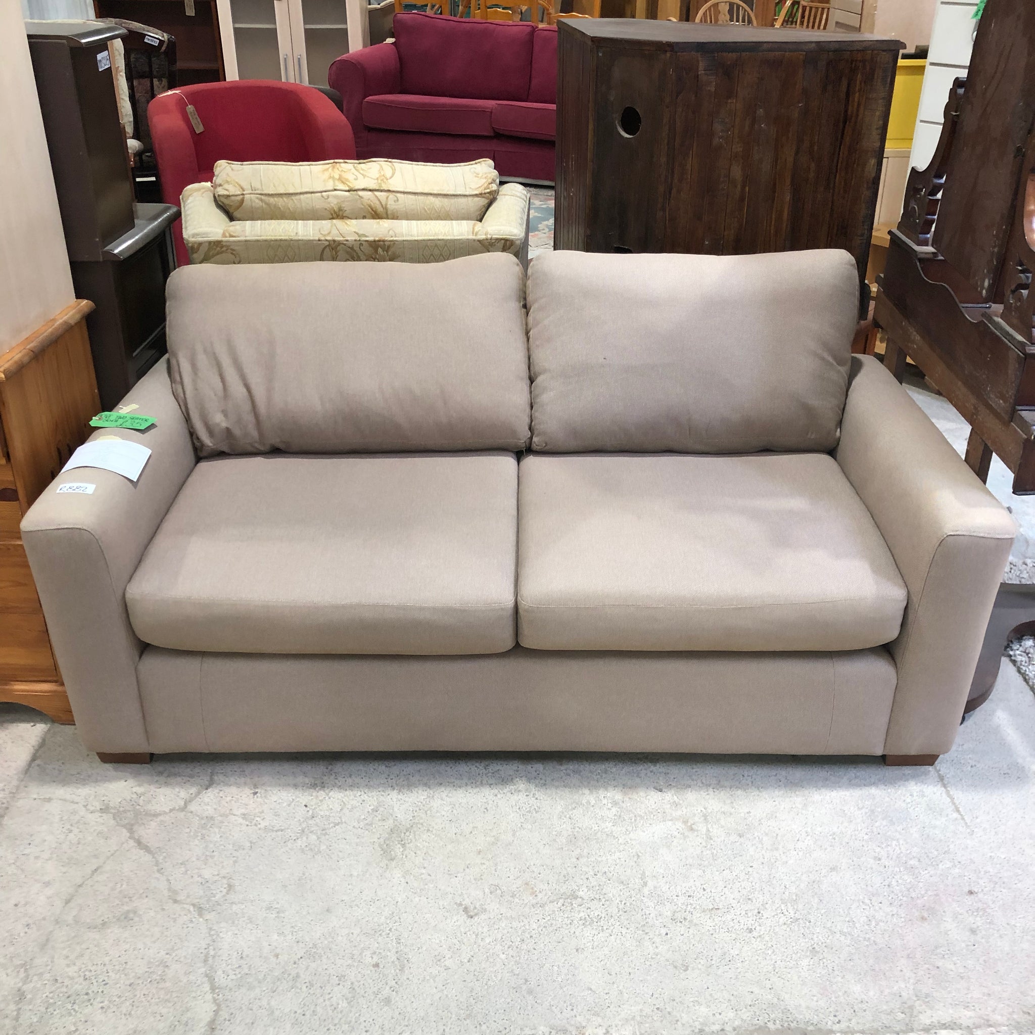 Beige Two Seater Sofa - REF