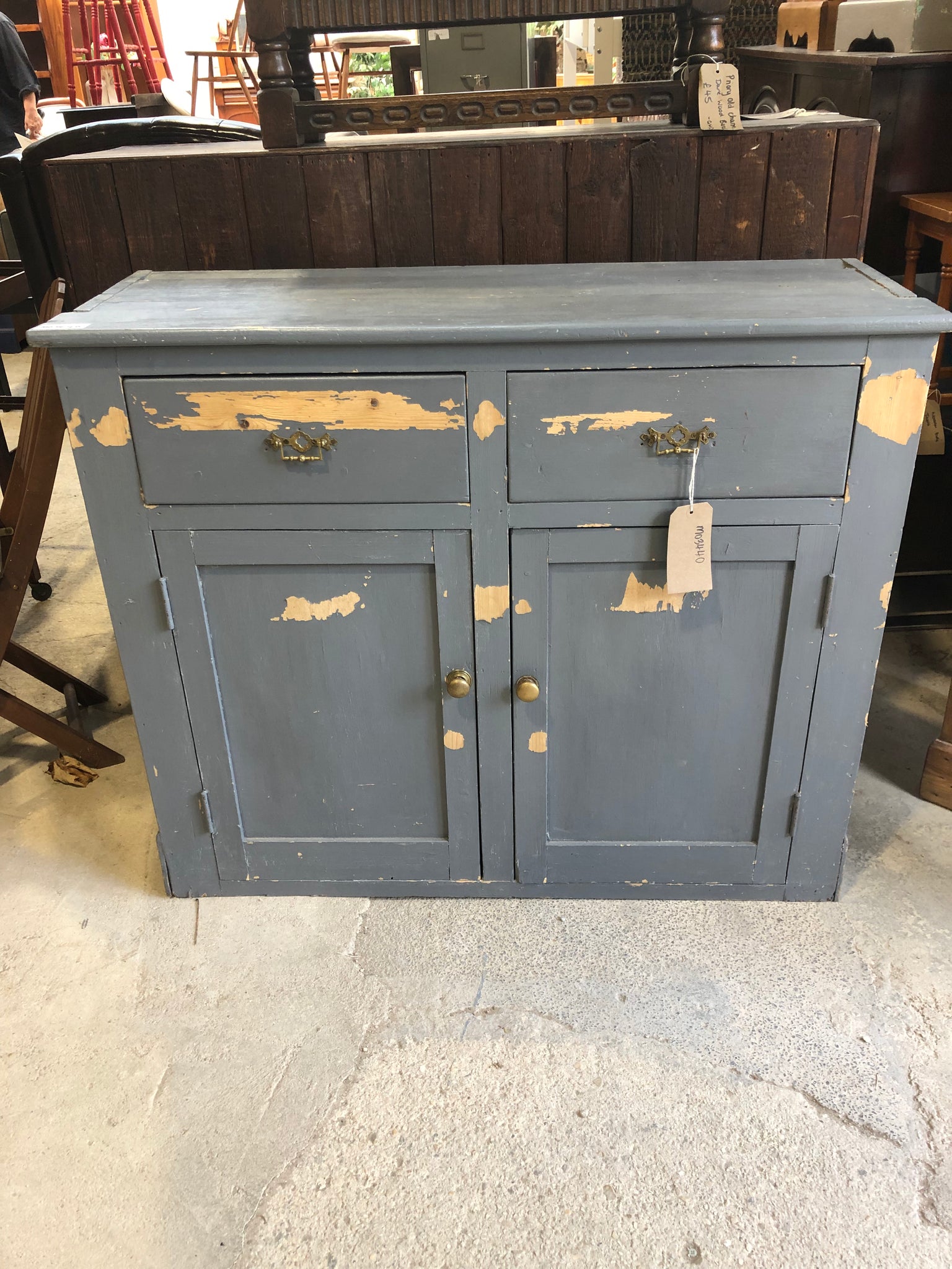 Grey Painted Solid Pine Sideboard