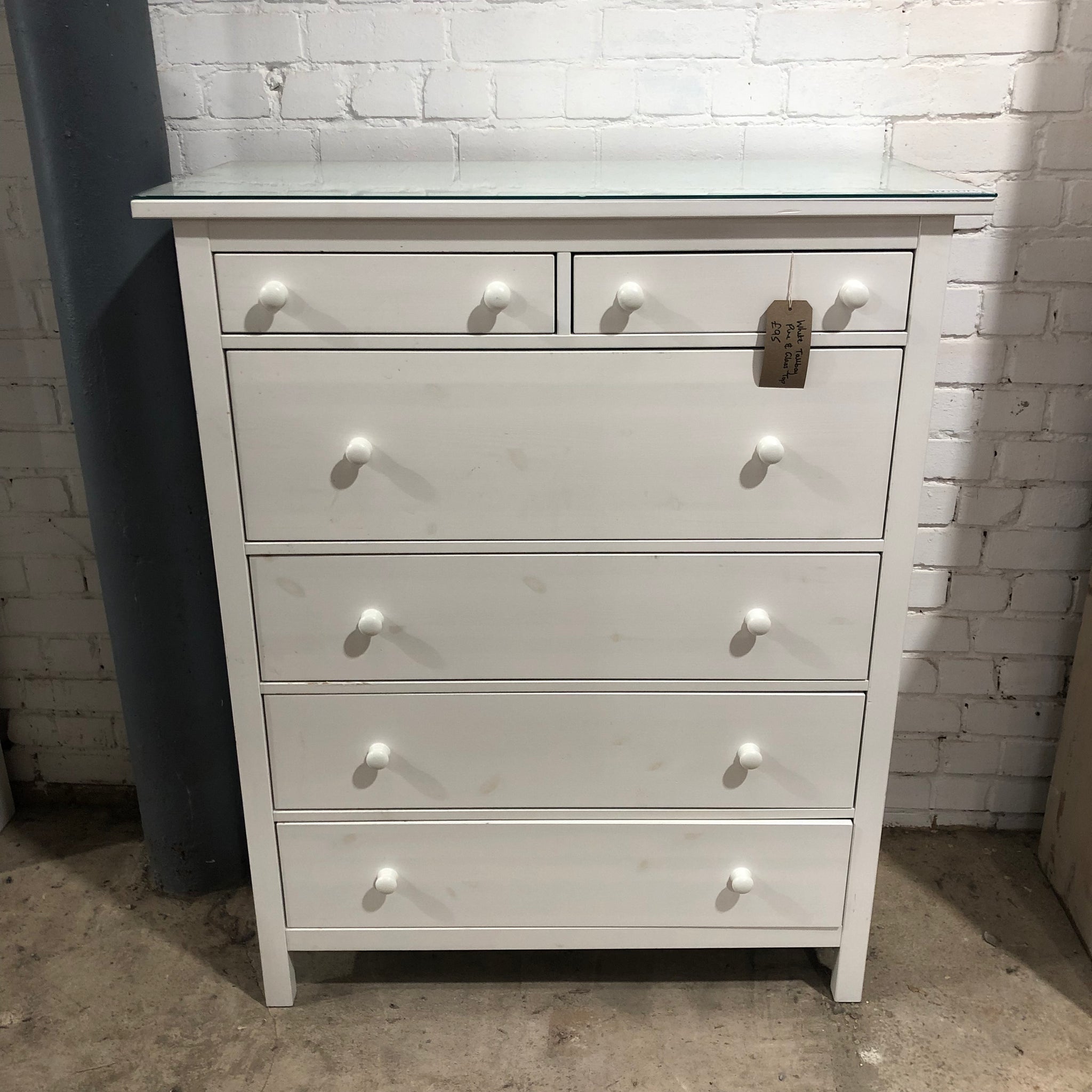 White Tallboy Chest of Drawers