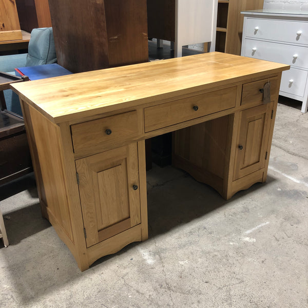 Solid Oak Twin Pedestal Desk - HRC