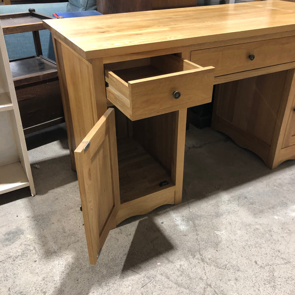 Solid Oak Twin Pedestal Desk - HRC