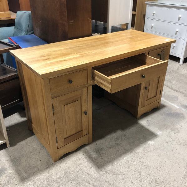 Solid Oak Twin Pedestal Desk - HRC