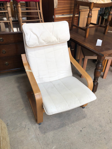 White IKEA POANG Armchair