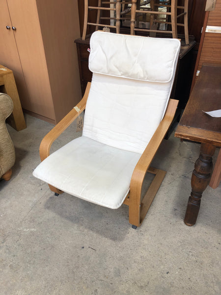 White IKEA POANG Armchair