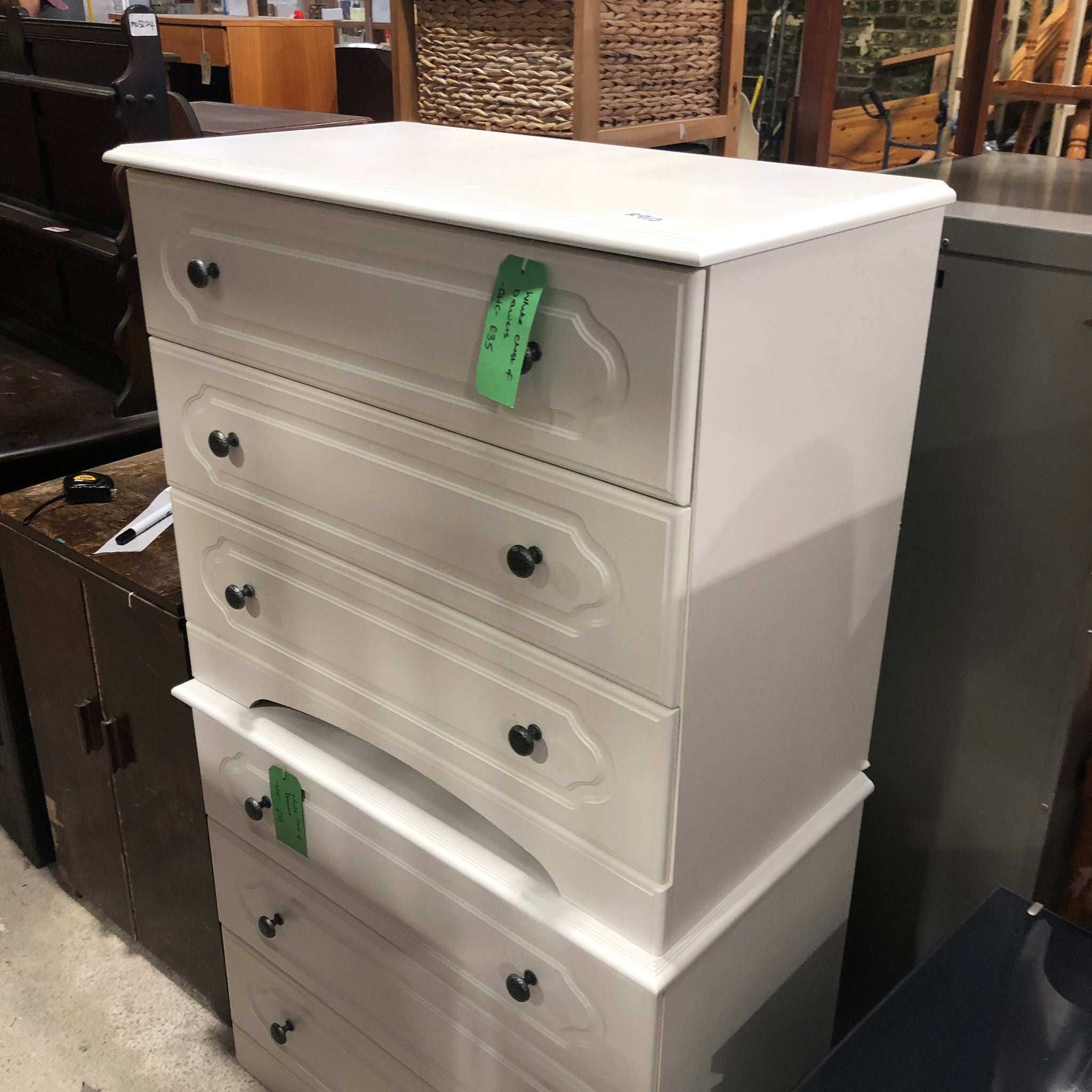 White Chest of Drawers - REF