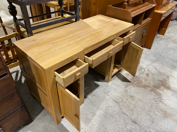 Twin Pedestal Oak Desk