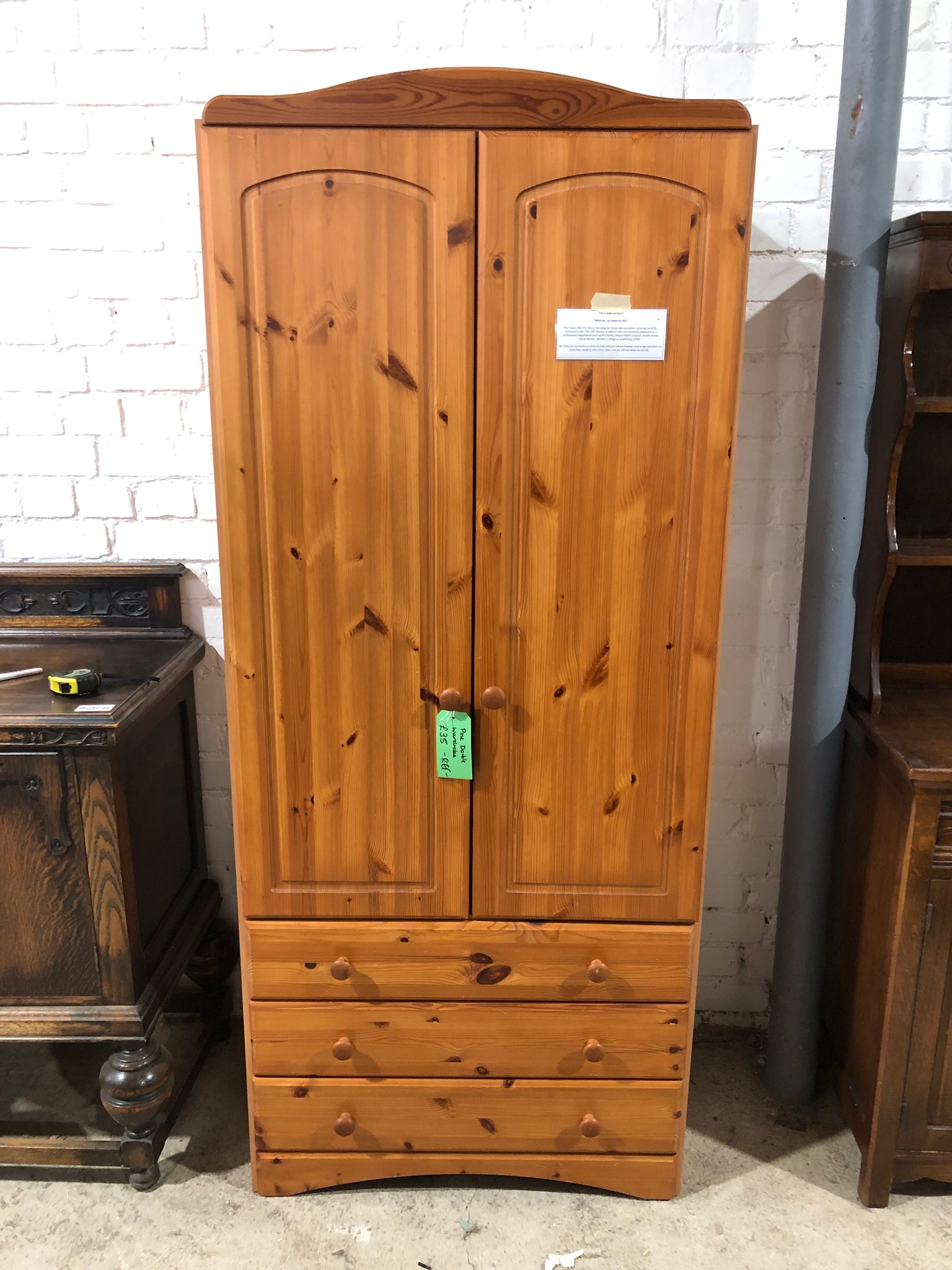 Pine Double Wardrobe - REF