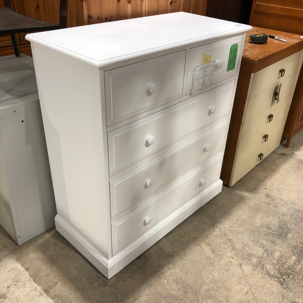 White Two Over Three Chest Of Drawers - REF