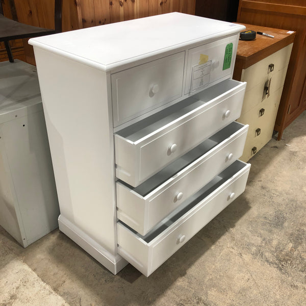 White Two Over Three Chest Of Drawers - REF