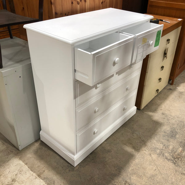 White Two Over Three Chest Of Drawers - REF