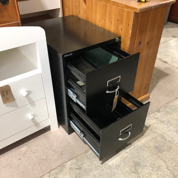 Small Black Metal Filing Cabinet