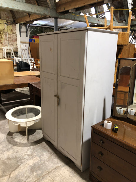 Grey Painted Pine Double Wardrobe