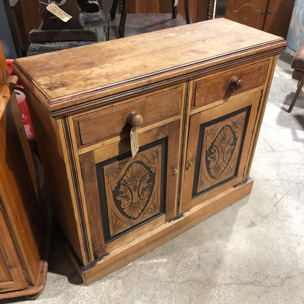 Rustic Oak Carved Detail Cupboard