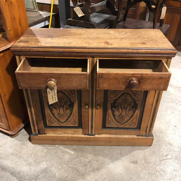 Rustic Oak Carved Detail Cupboard
