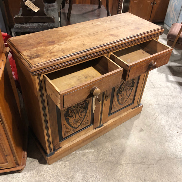 Rustic Oak Carved Detail Cupboard