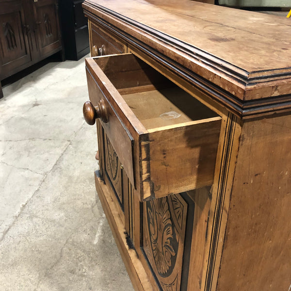 Rustic Oak Carved Detail Cupboard