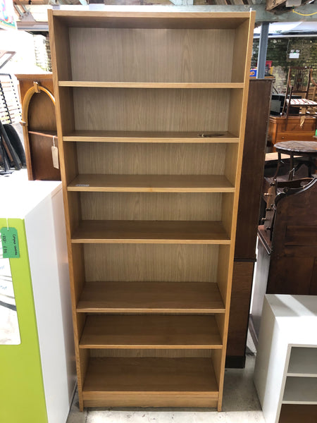 Tall Wooden Veneer Bookcase
