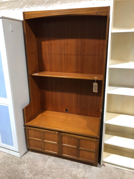 ‘Nathan’ Teak Display Bookcase With Cupboard