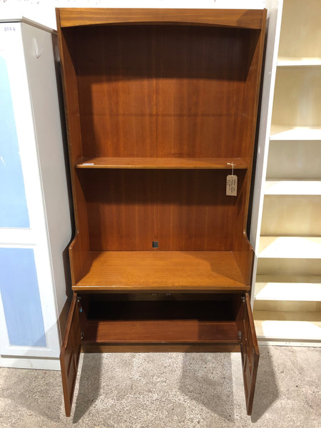 ‘Nathan’ Teak Display Bookcase With Cupboard