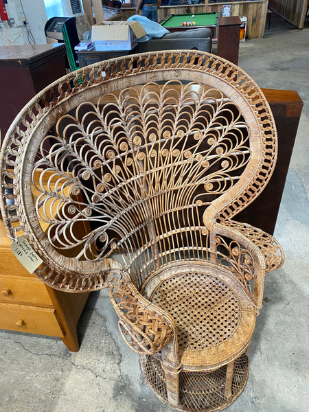 Vintage Peacock “Emmanuel” Rattan Chair
