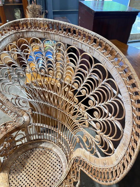 Vintage Peacock “Emmanuel” Rattan Chair