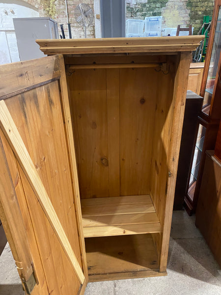 Antique Pine Single Wardrobe