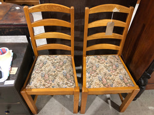 Pair floral chairs