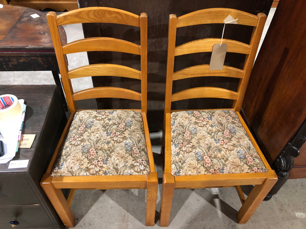 Pair floral chairs
