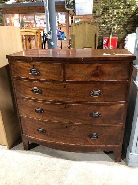 Edwardian Flamed Mahogany Two Over Three Chest of Drawers