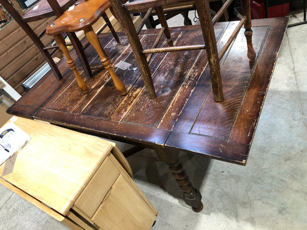 Dark wooden extending table