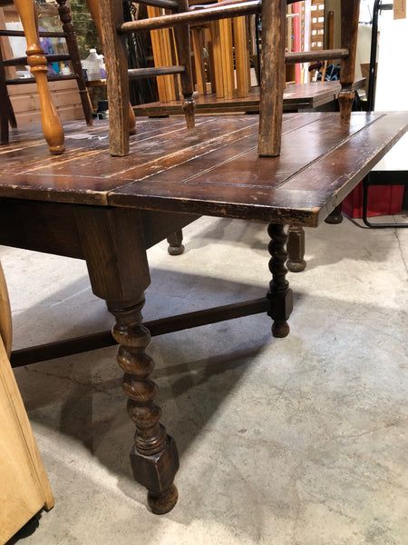 Dark wooden extending table