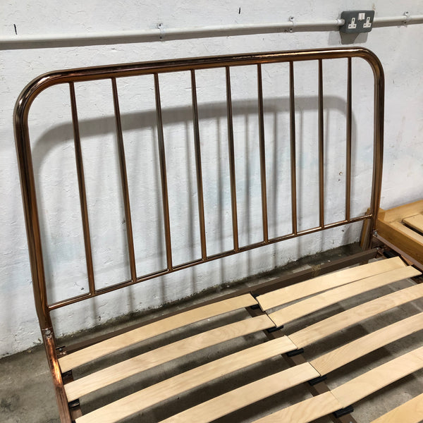 Rose Gold Metal Double Bed