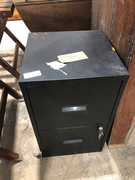 Black Metal Filing Cabinet With Key