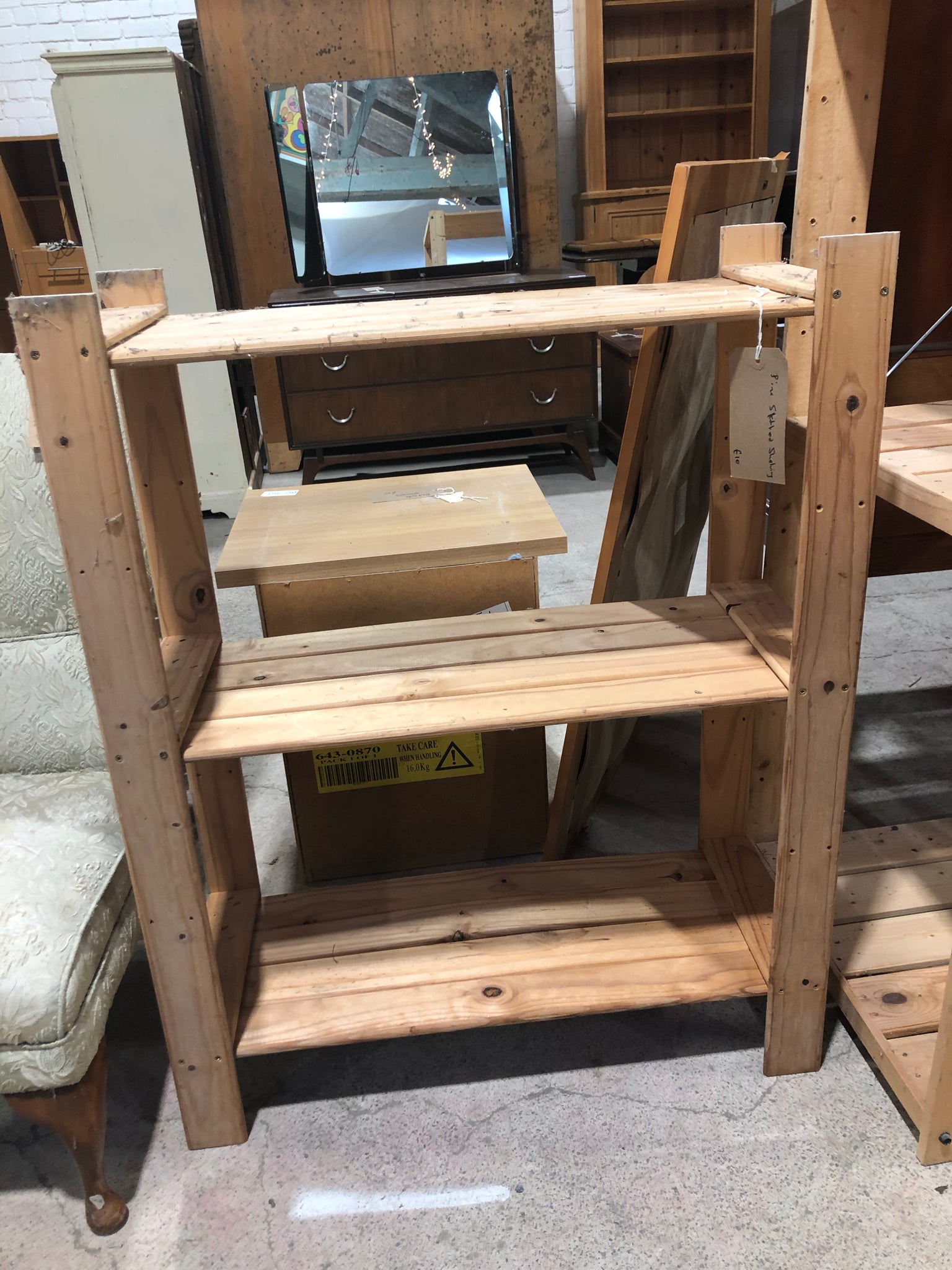 Pine shelving