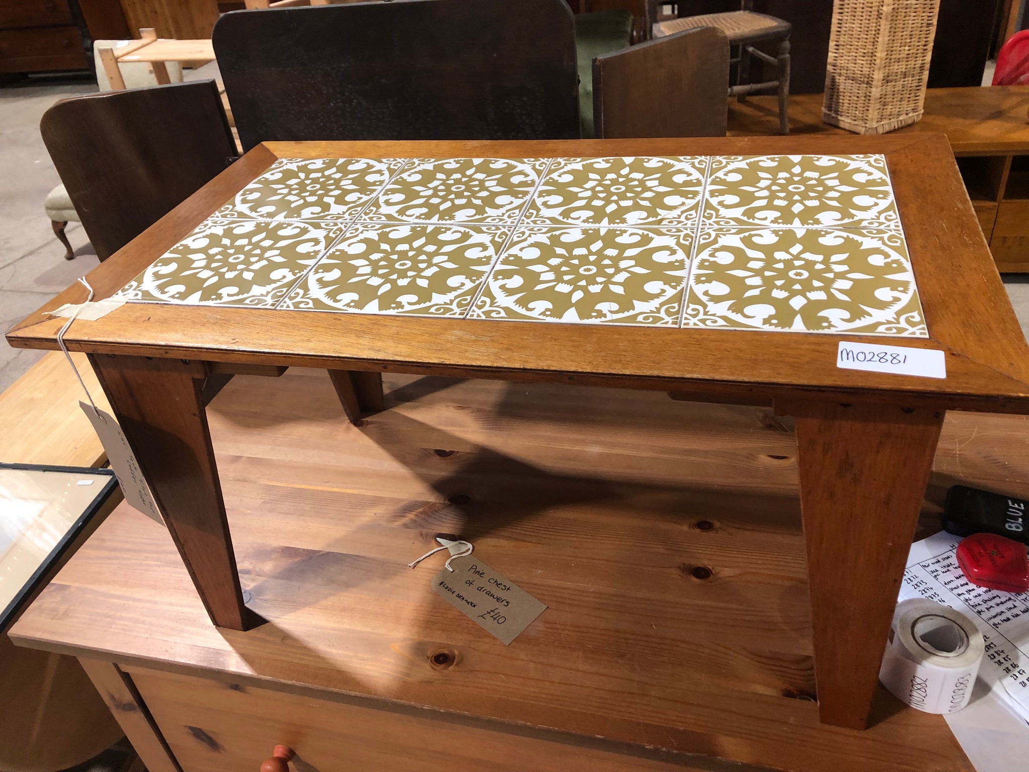 GHC - Teak Tiled Top Coffee Table