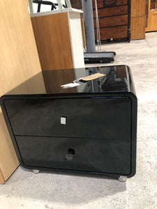 Black Glossy Bedside Table