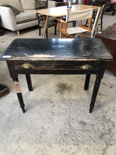 Ebonised Vintage Pine Hallway Table - GHC