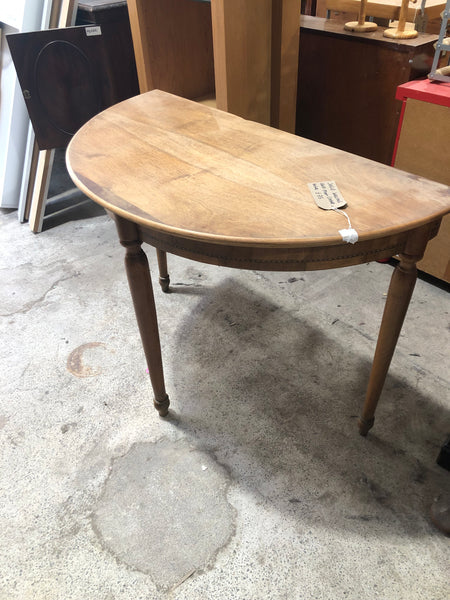 Solid Walnut half moon console table
