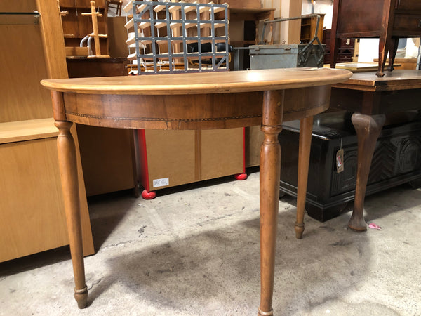 Solid Walnut half moon console table